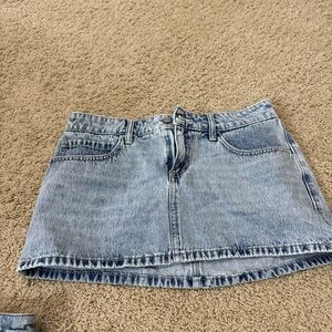 Hollister Light Wash Denim Mini Skirt